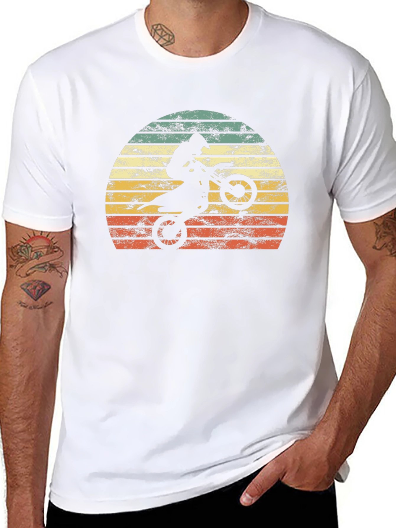 Motocross Rider Sunset Graphic T-Shirt