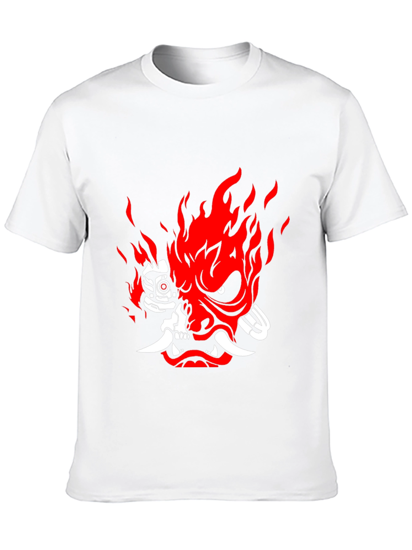 Cyberpunk Samurai Mask Graphic Tee - Bold Streetwear