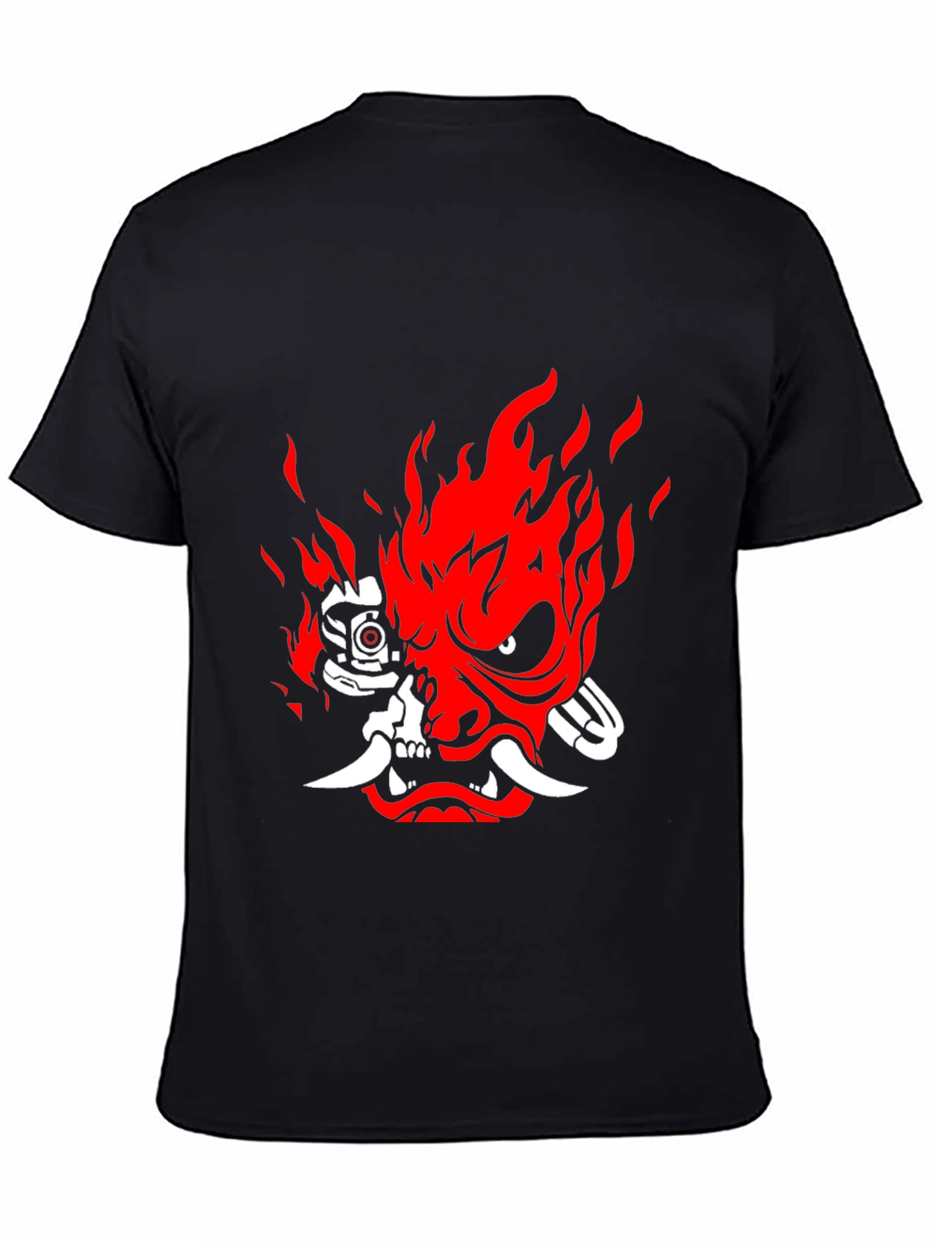 Cyberpunk Samurai Mask Graphic Tee - Bold Streetwear