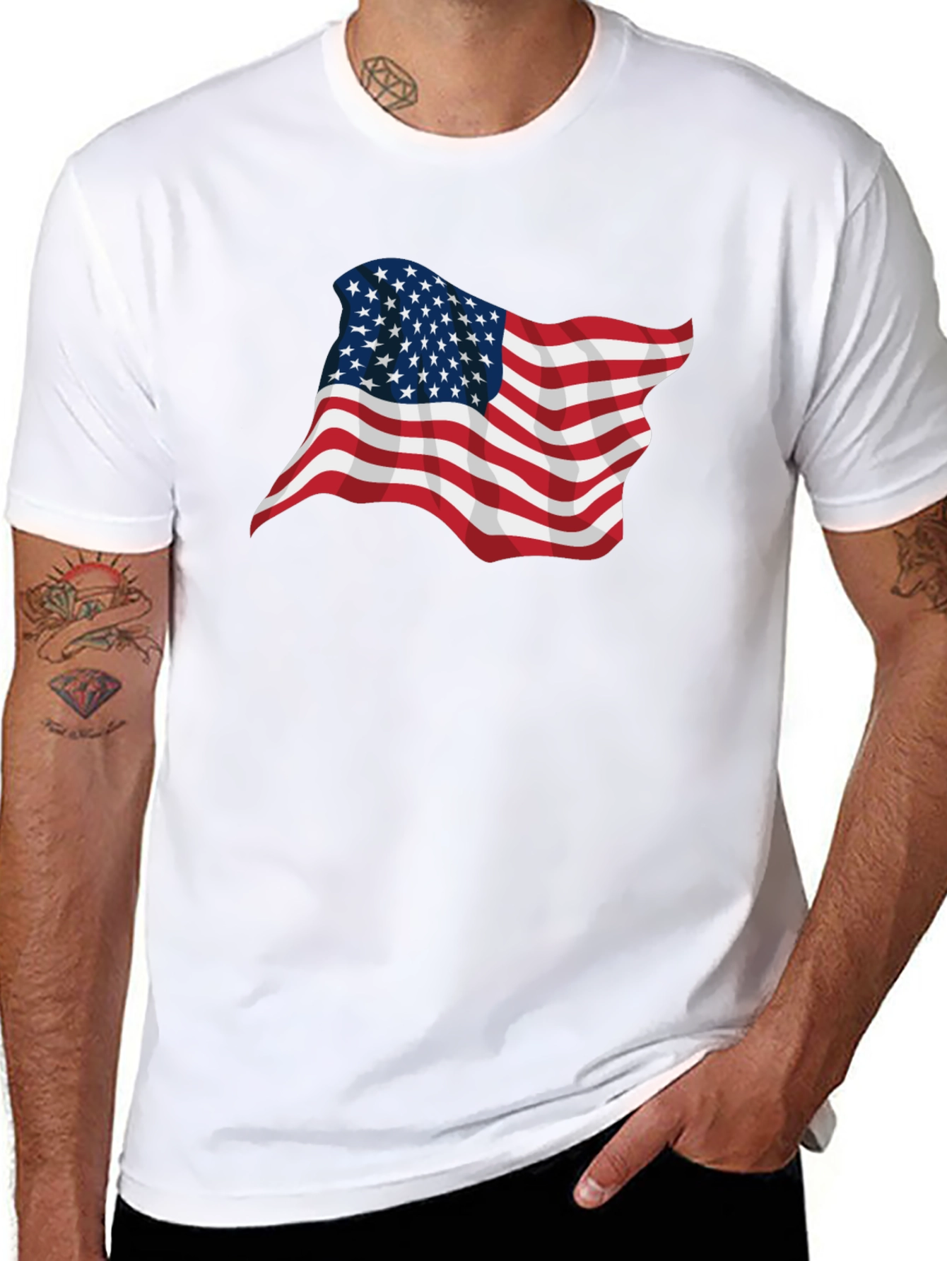 American Flag Graphic Black T-Shirt