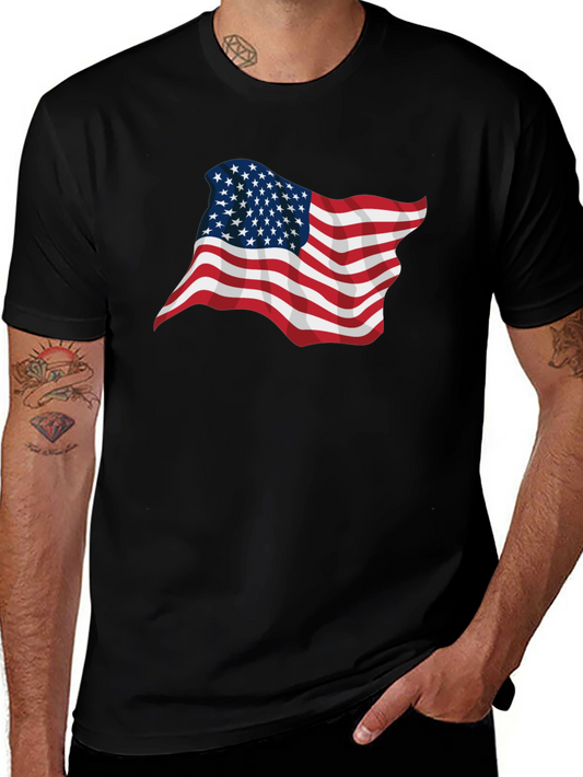 American Flag Graphic Black T-Shirt