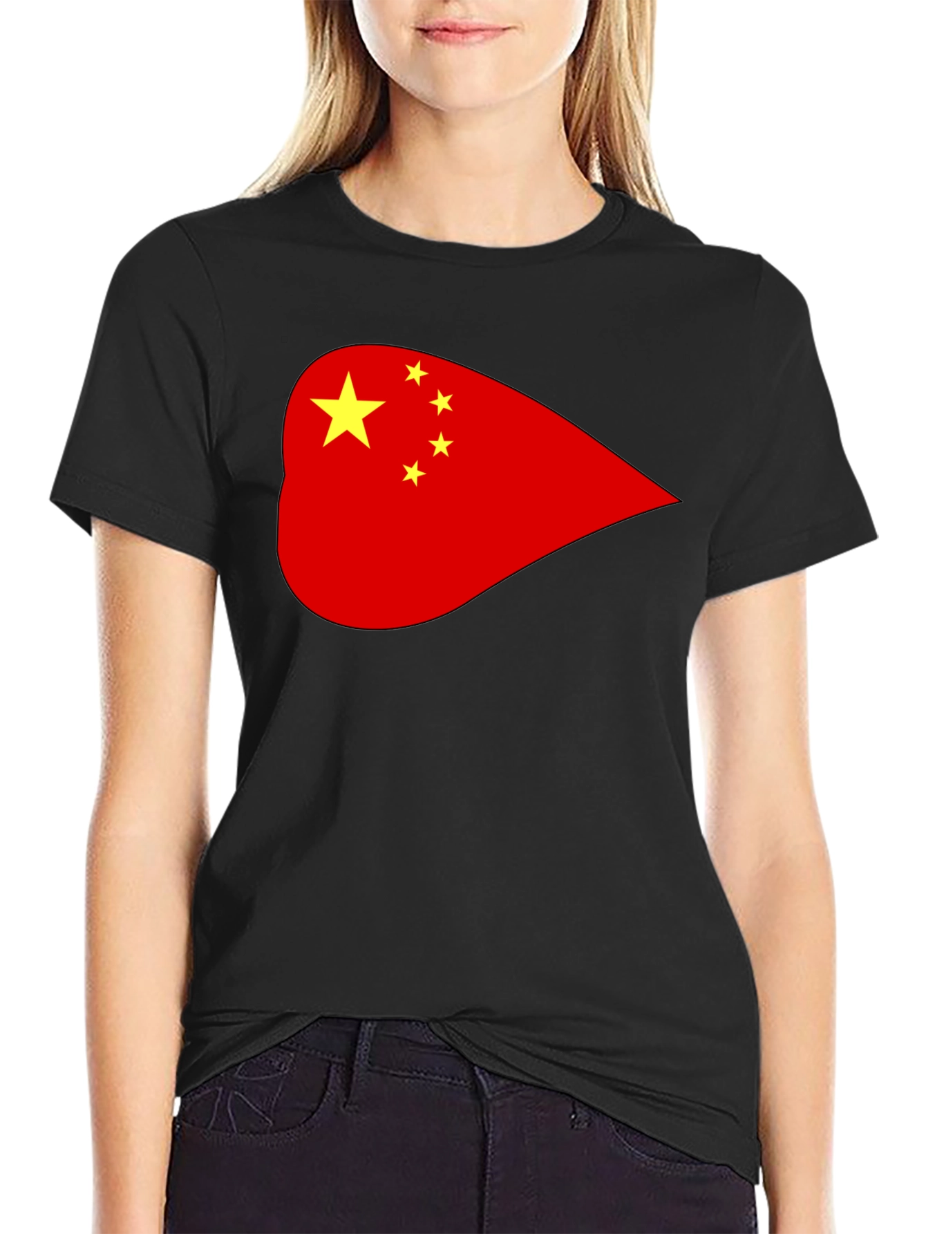 China Flag Graphic T-Shirt - Black