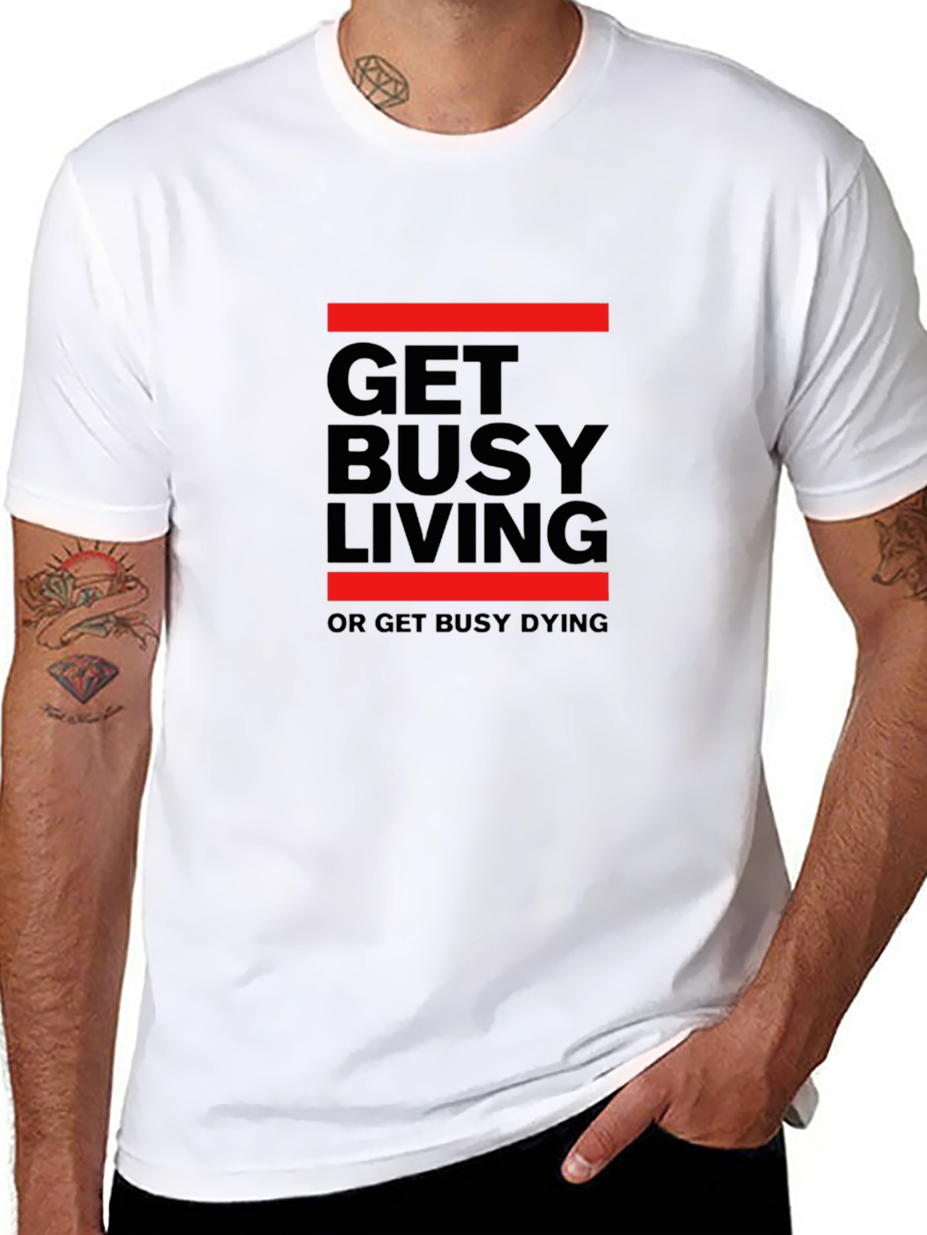 Get Busy Living T-Shirt - Stylish Graphic Tee
