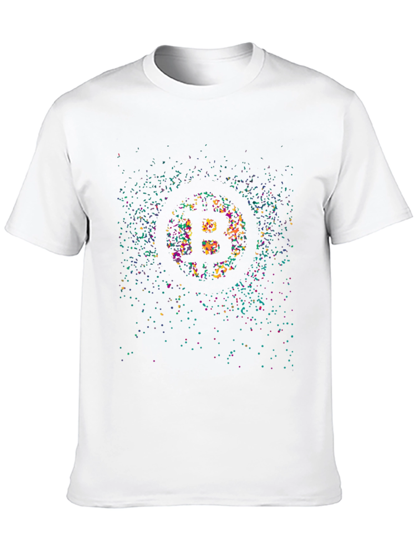 Bitcoin Logo Graphic Print Crew Neck T-Shirt