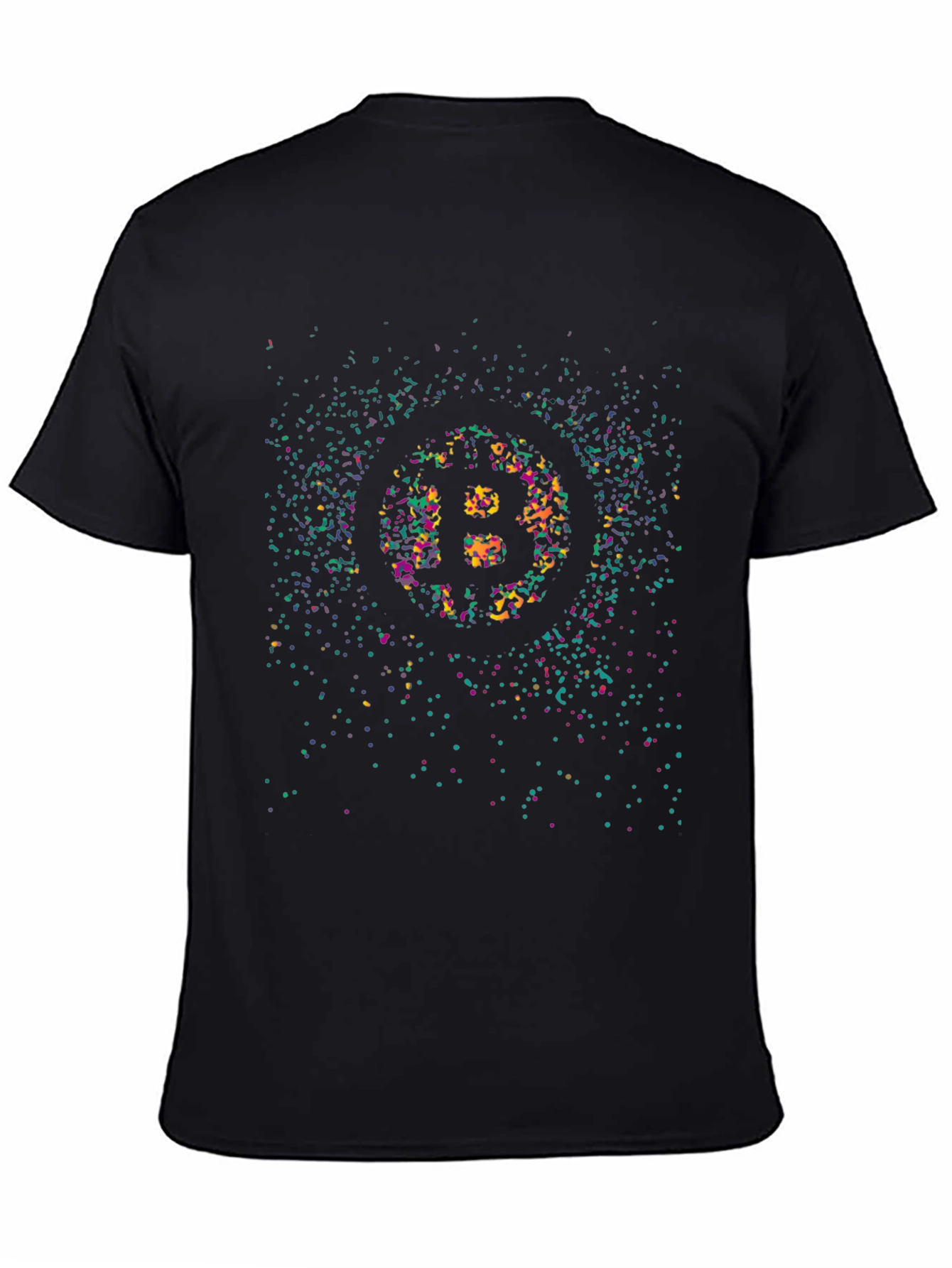 Bitcoin Logo Graphic Print Crew Neck T-Shirt