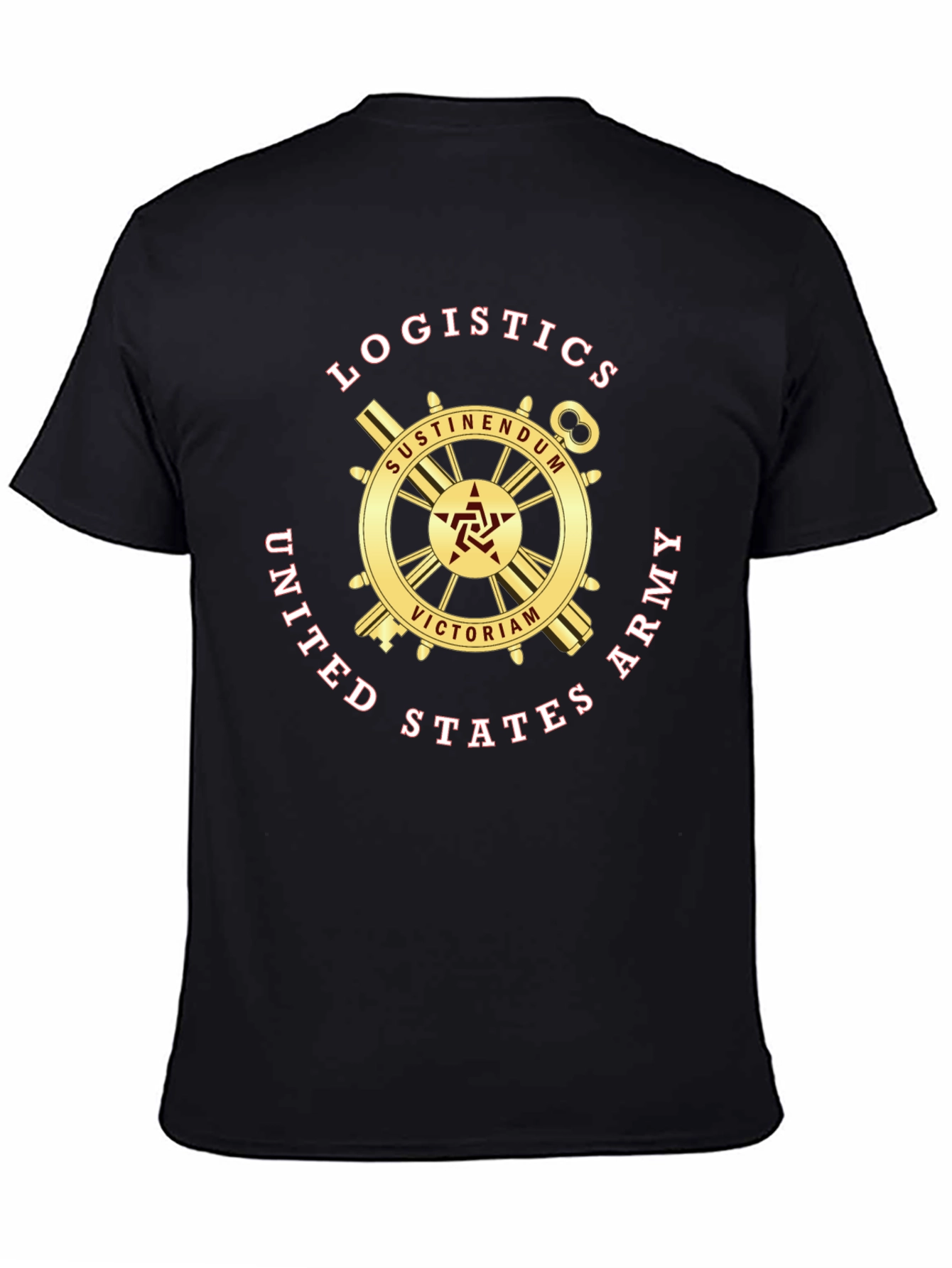 Logistics United States Army Black T-Shirt