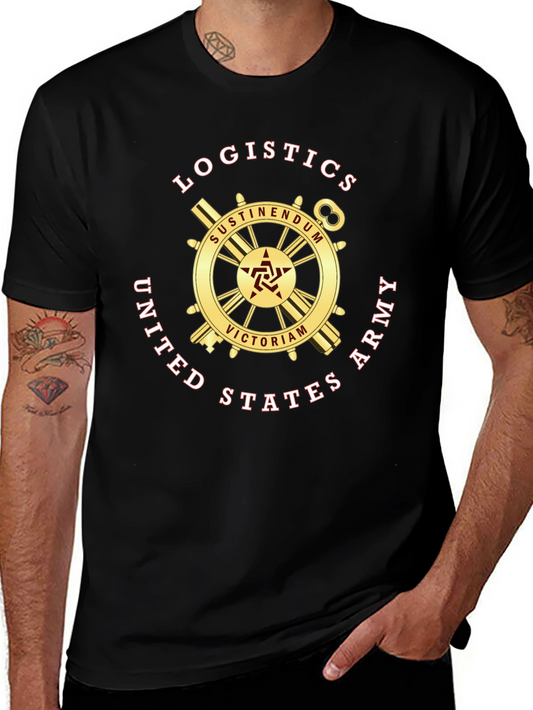 Logistics United States Army Black T-Shirt