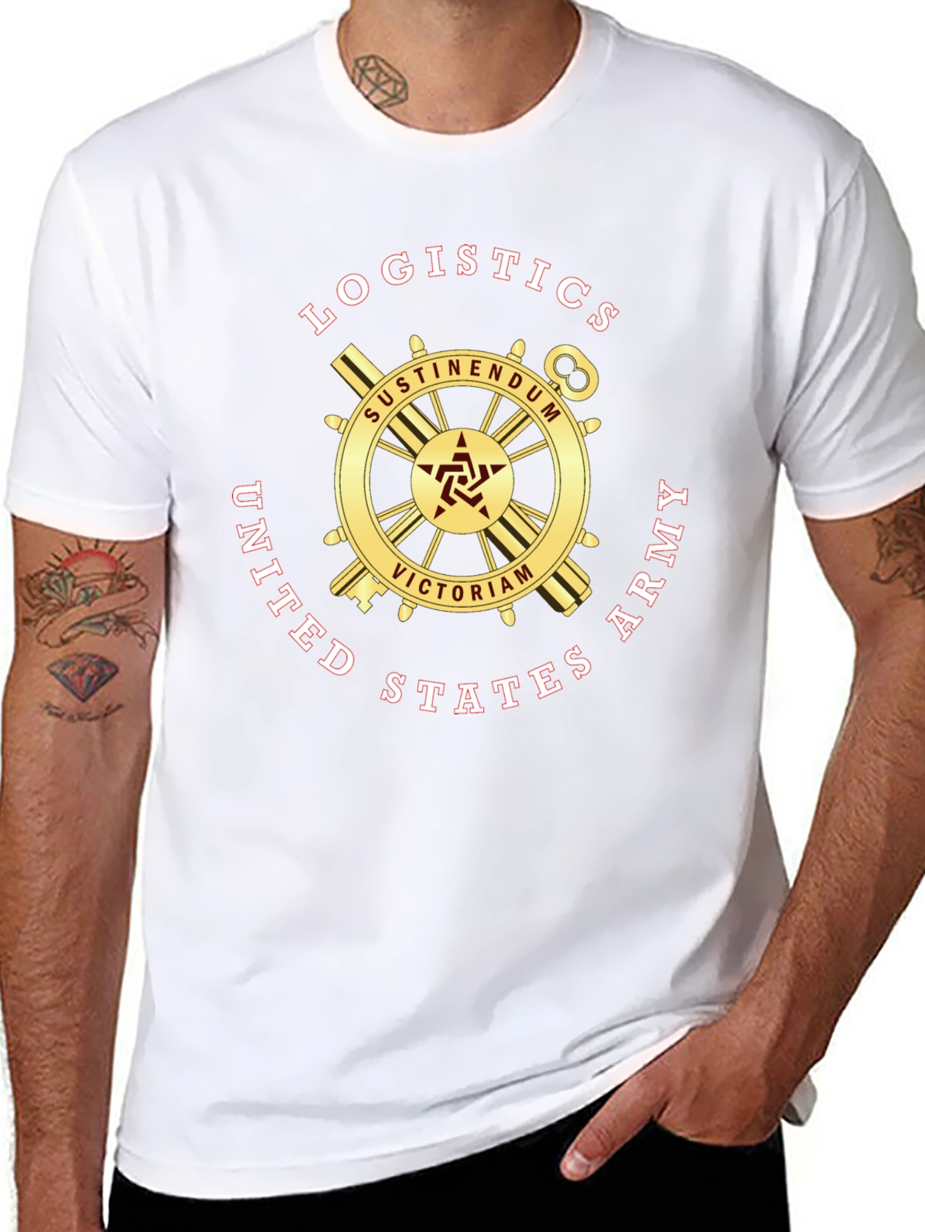 Logistics United States Army Black T-Shirt