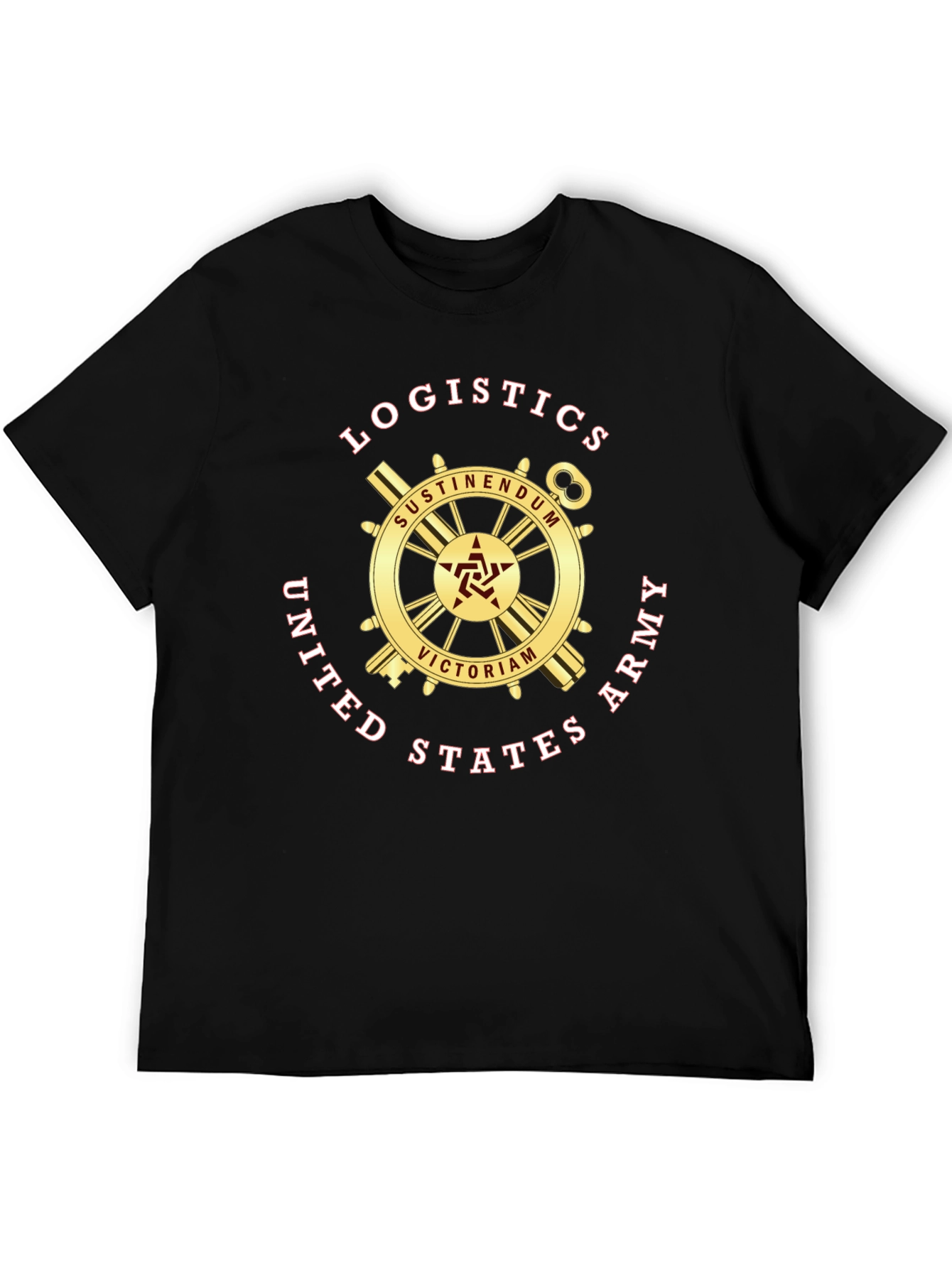 Logistics United States Army Black T-Shirt