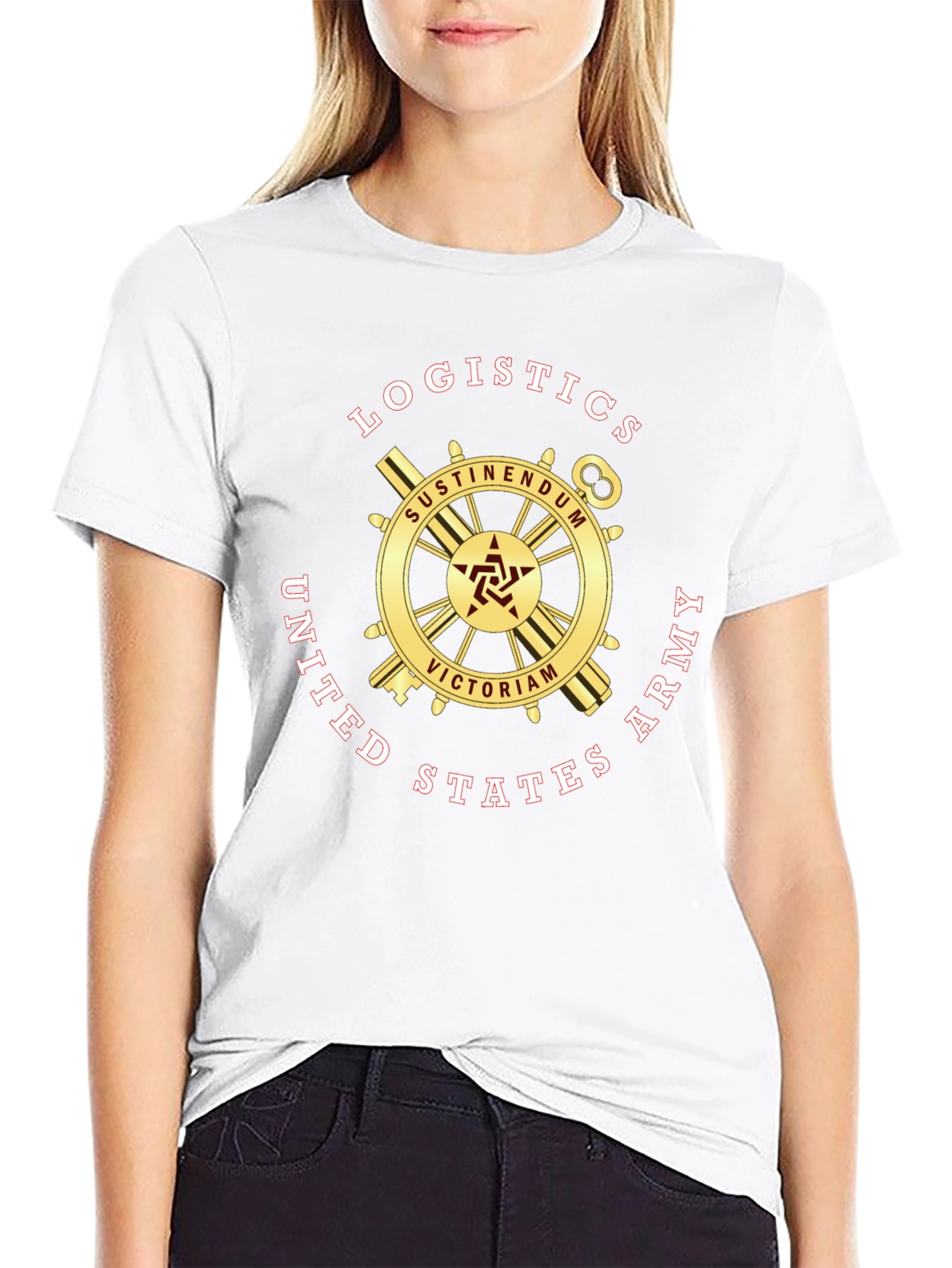 Logistics United States Army Black T-Shirt