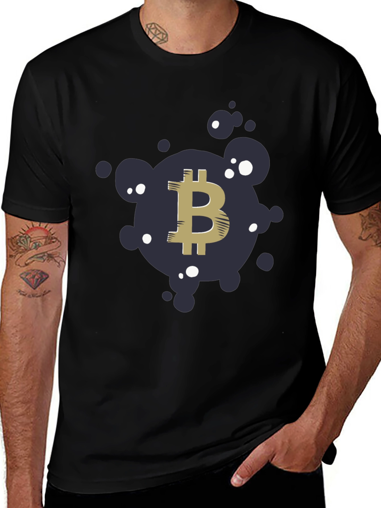 Bitcoin Crypto Graphic T-Shirt - Black