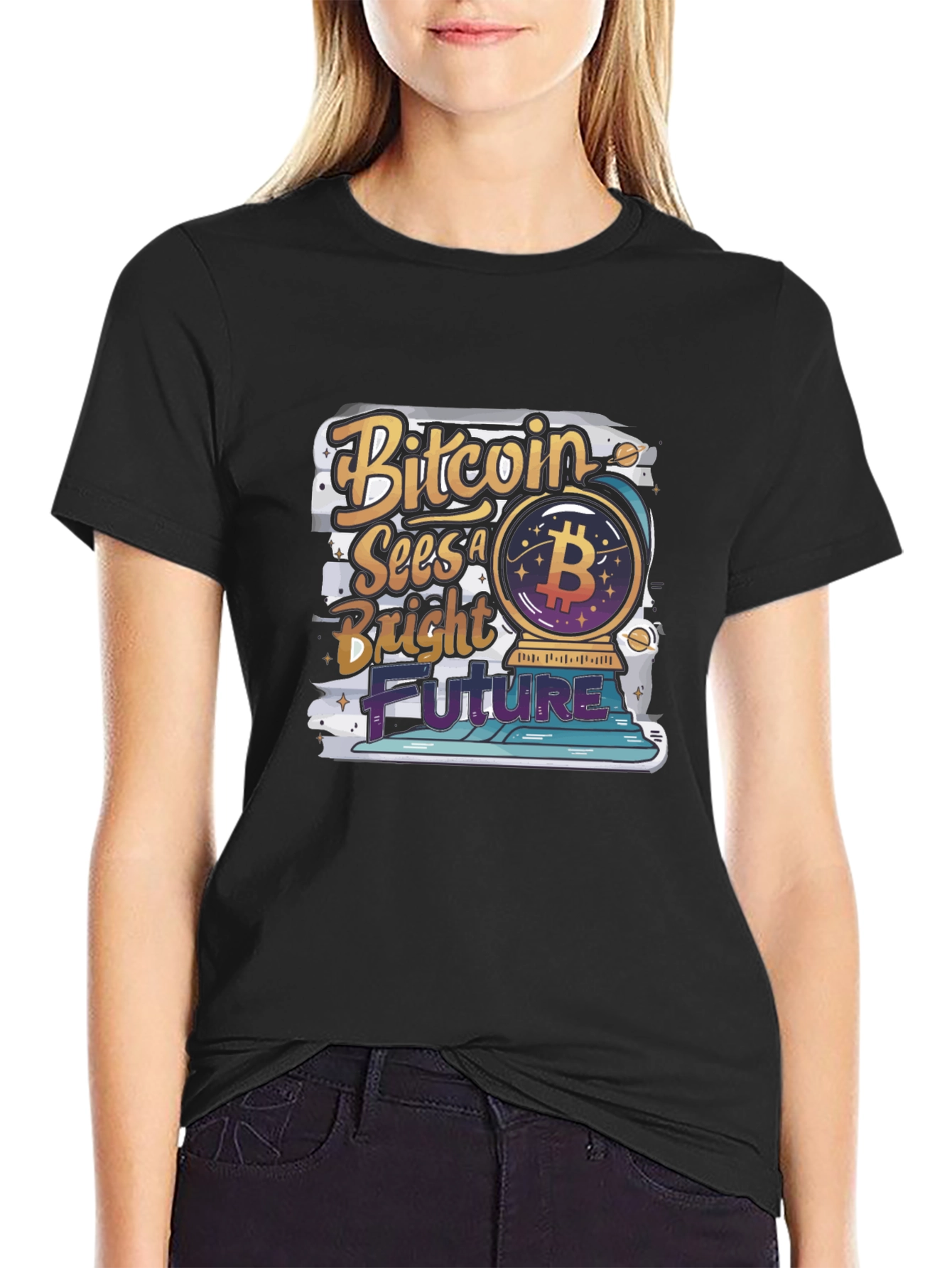 Bitcoin Bright Future Graphic Tee - Crypto T-Shirt
