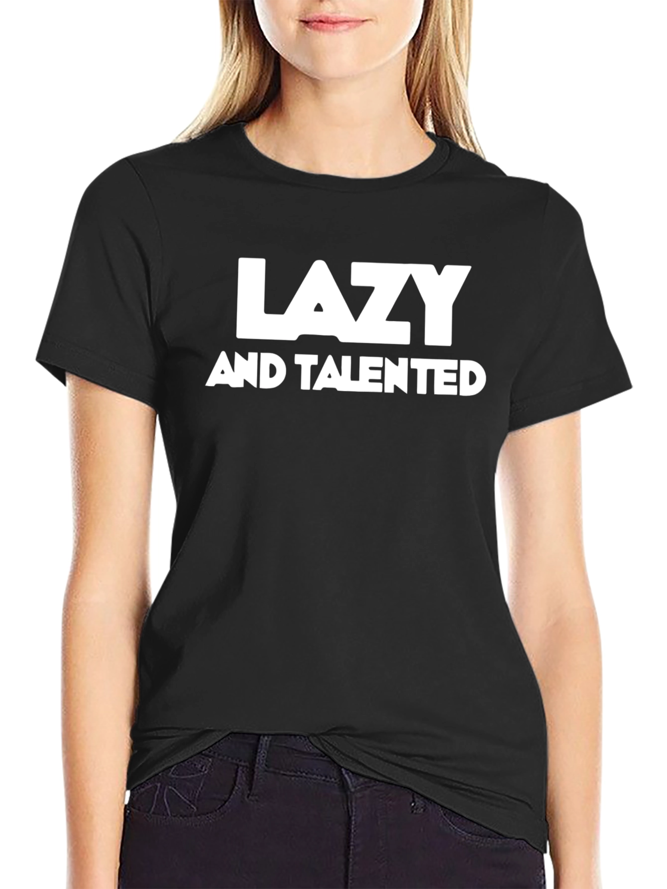 Lazy And Talented Graphic Tee - Black Casual Shirt