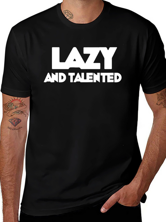 Lazy And Talented Graphic Tee - Black Casual Shirt