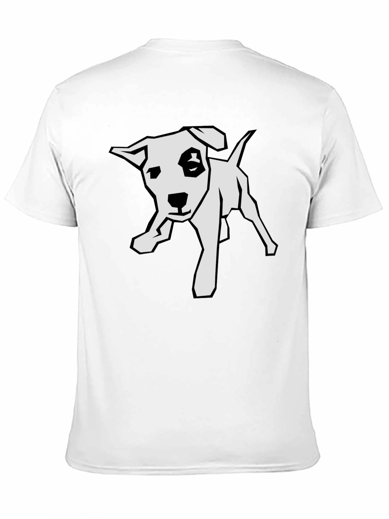 Dog Graphic Tee - Black Cotton T-Shirt
