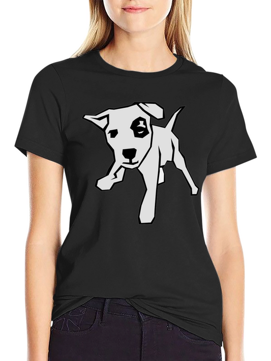 Dog Graphic Tee - Black Cotton T-Shirt