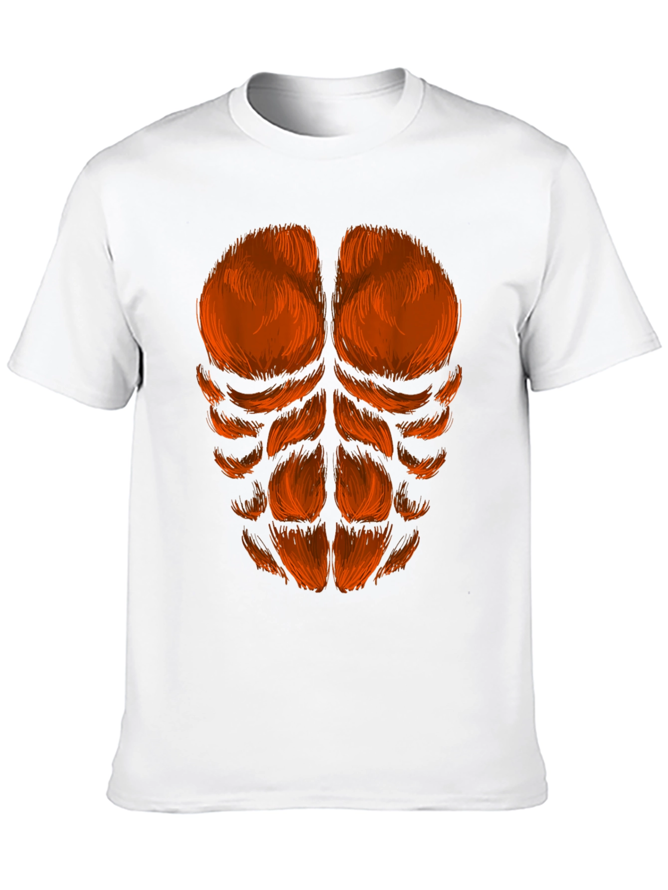 Funny Hairy Chest Abs T-Shirt - Black