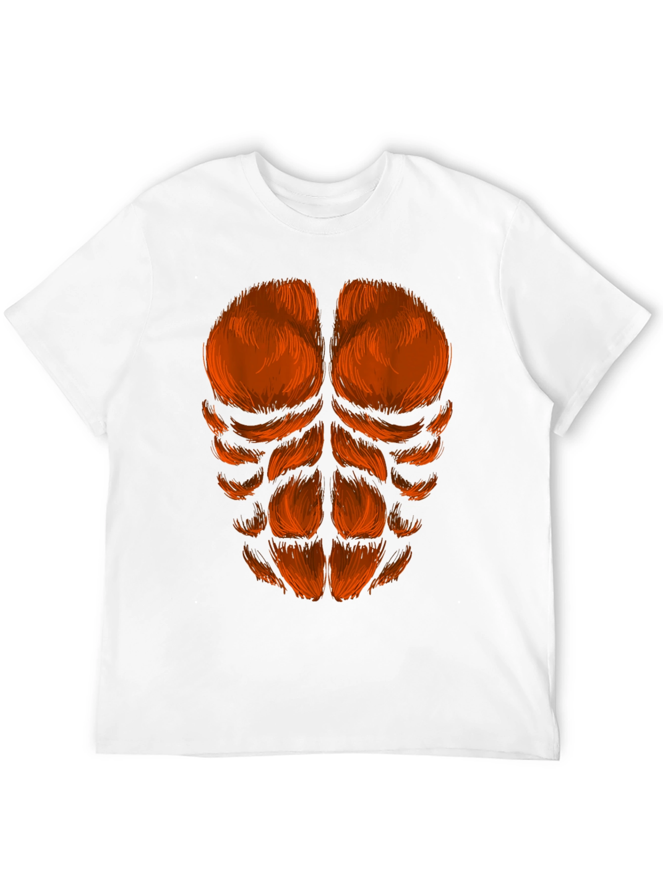 Funny Hairy Chest Abs T-Shirt - Black