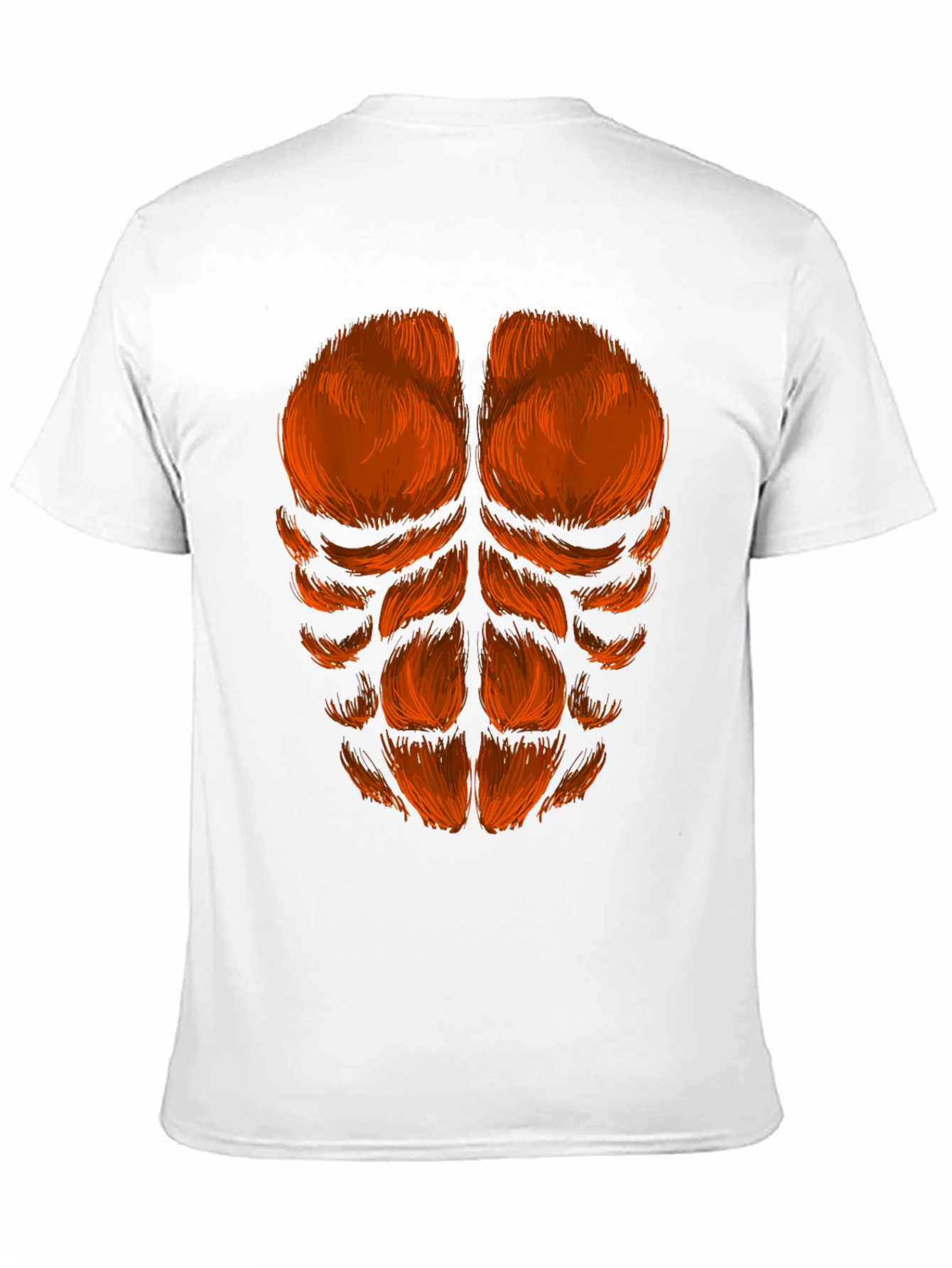 Funny Hairy Chest Abs T-Shirt - Black