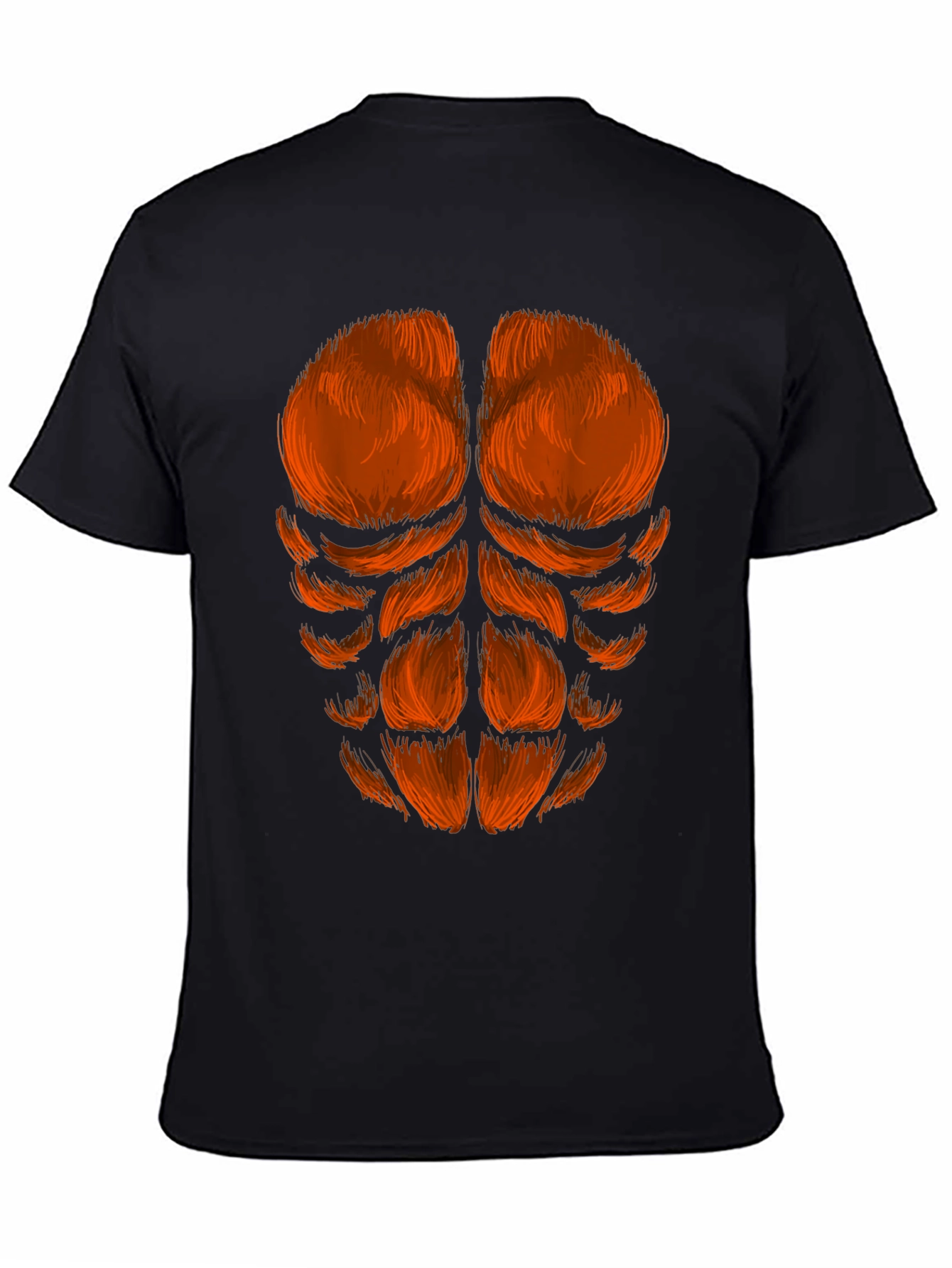 Funny Hairy Chest Abs T-Shirt - Black