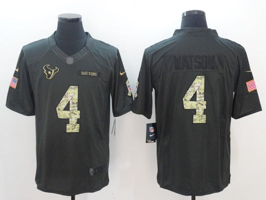 Men's Houston Texans #4 Deshaun Watson Black Authentic Game Jerseys