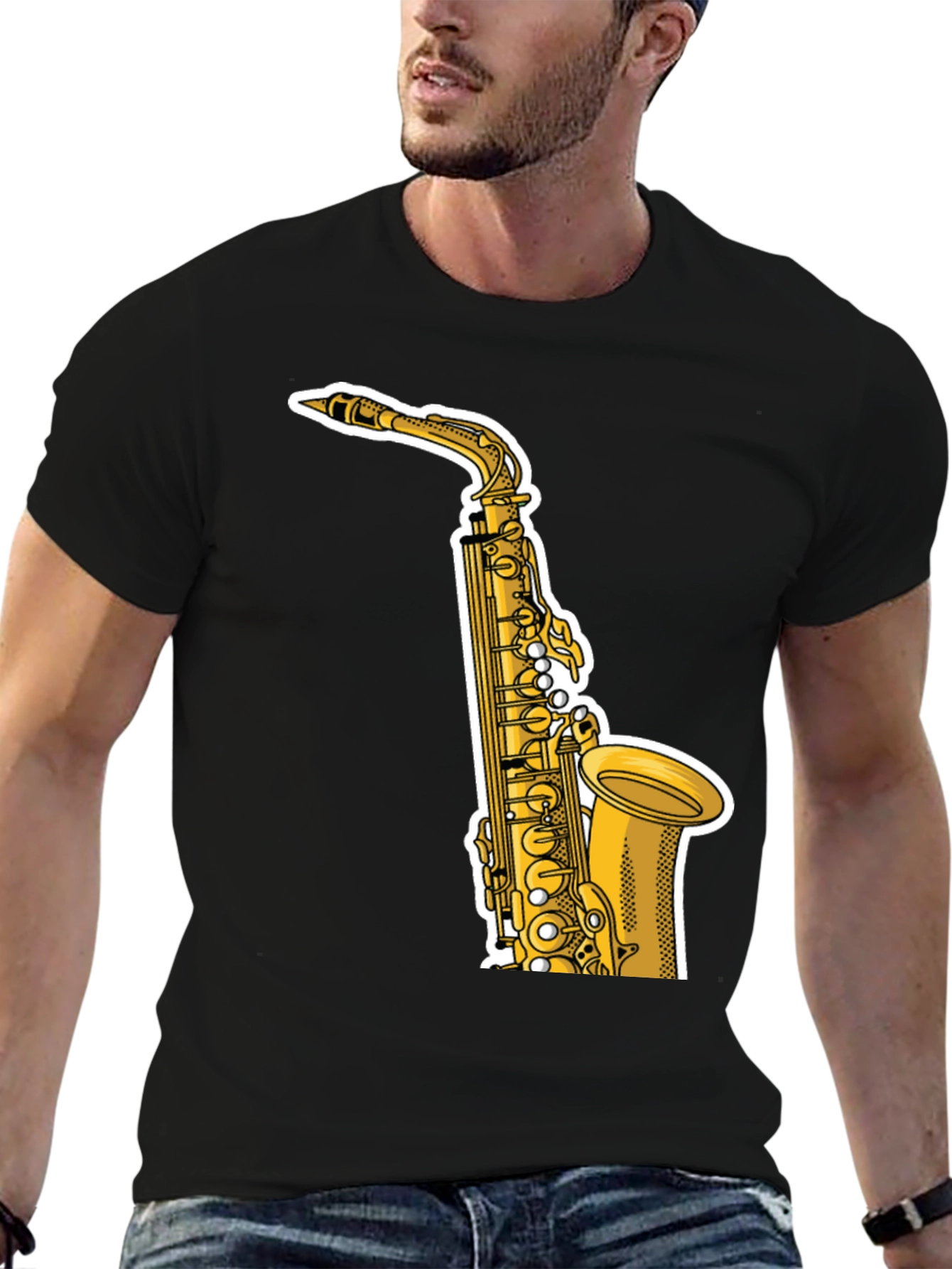 Saxophone Graphic Tee - Music Lovers T-Shirt