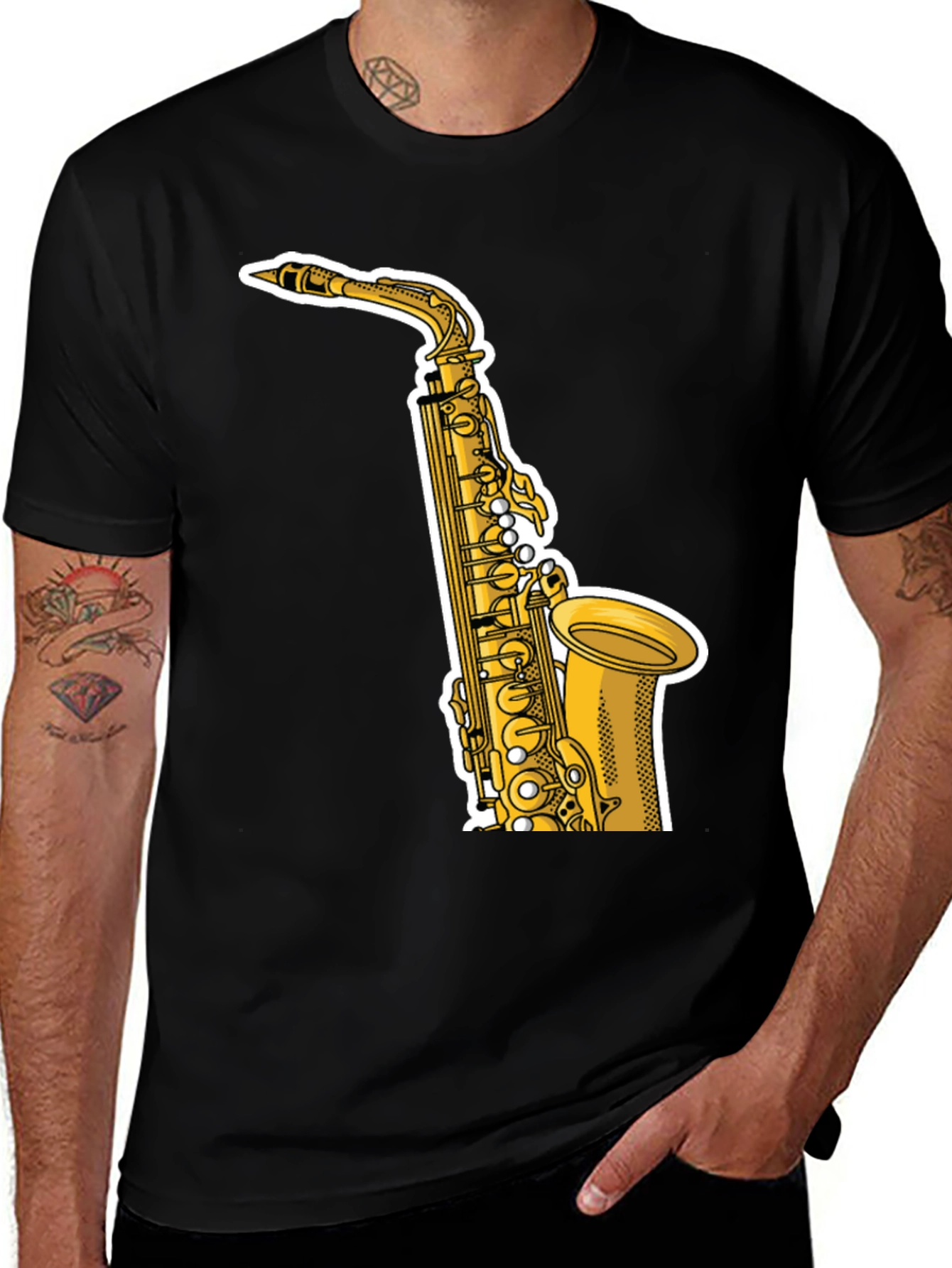 Saxophone Graphic Tee - Music Lovers T-Shirt