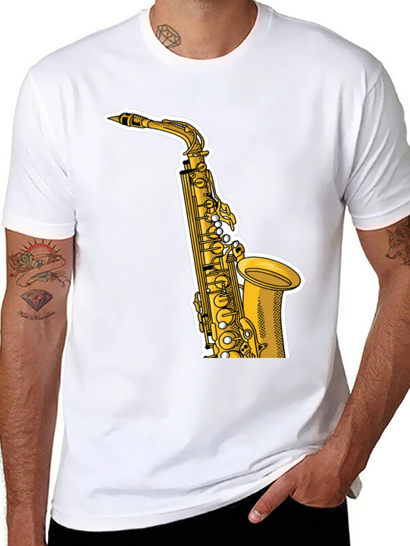 Saxophone Graphic Tee - Music Lovers T-Shirt