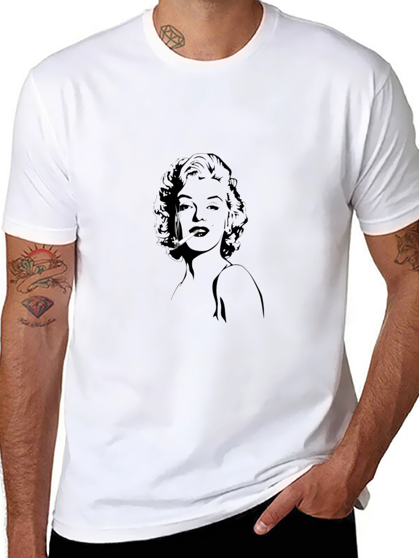 Marilyn Smoking Graphic Tee - Soft Cotton T-Shirt