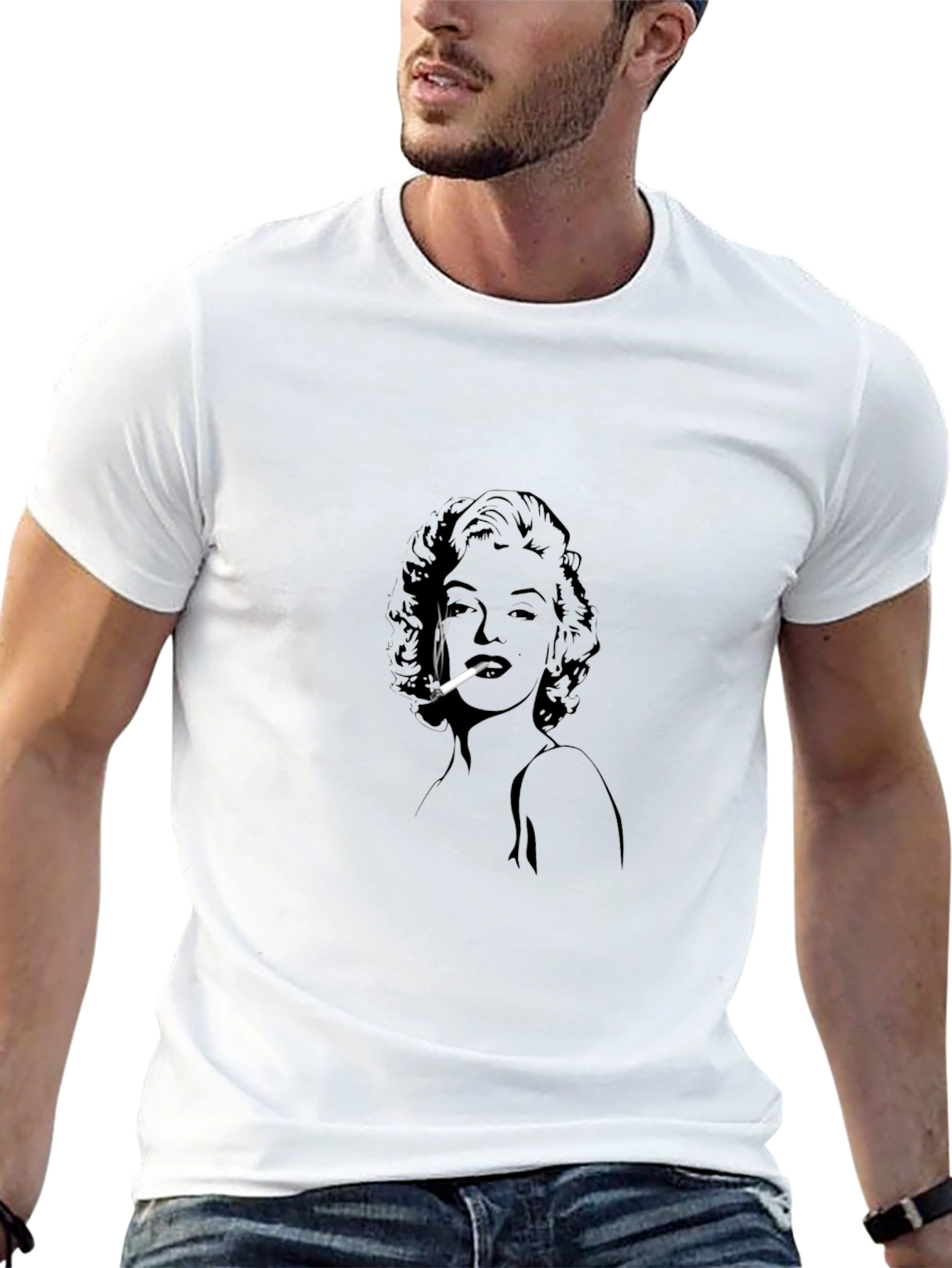 Marilyn Smoking Graphic Tee - Soft Cotton T-Shirt