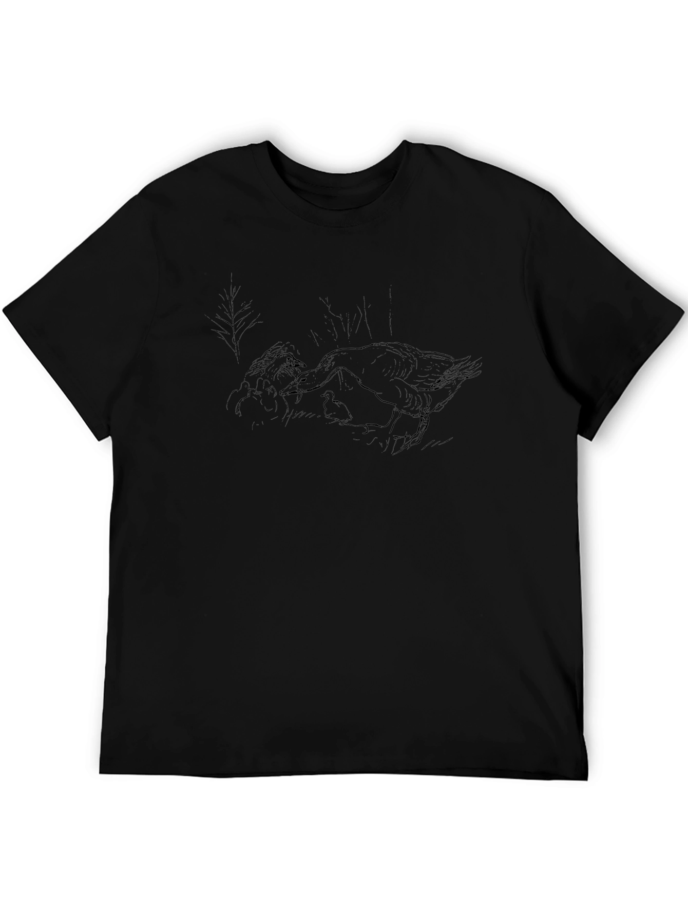 Mens Black Goose Graphic T-Shirt