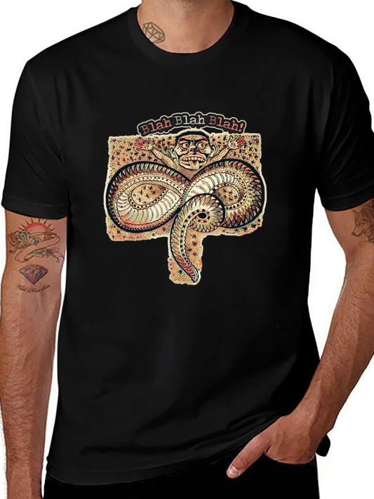 Blah Blah Graphic Tee - Unique Serpent Design