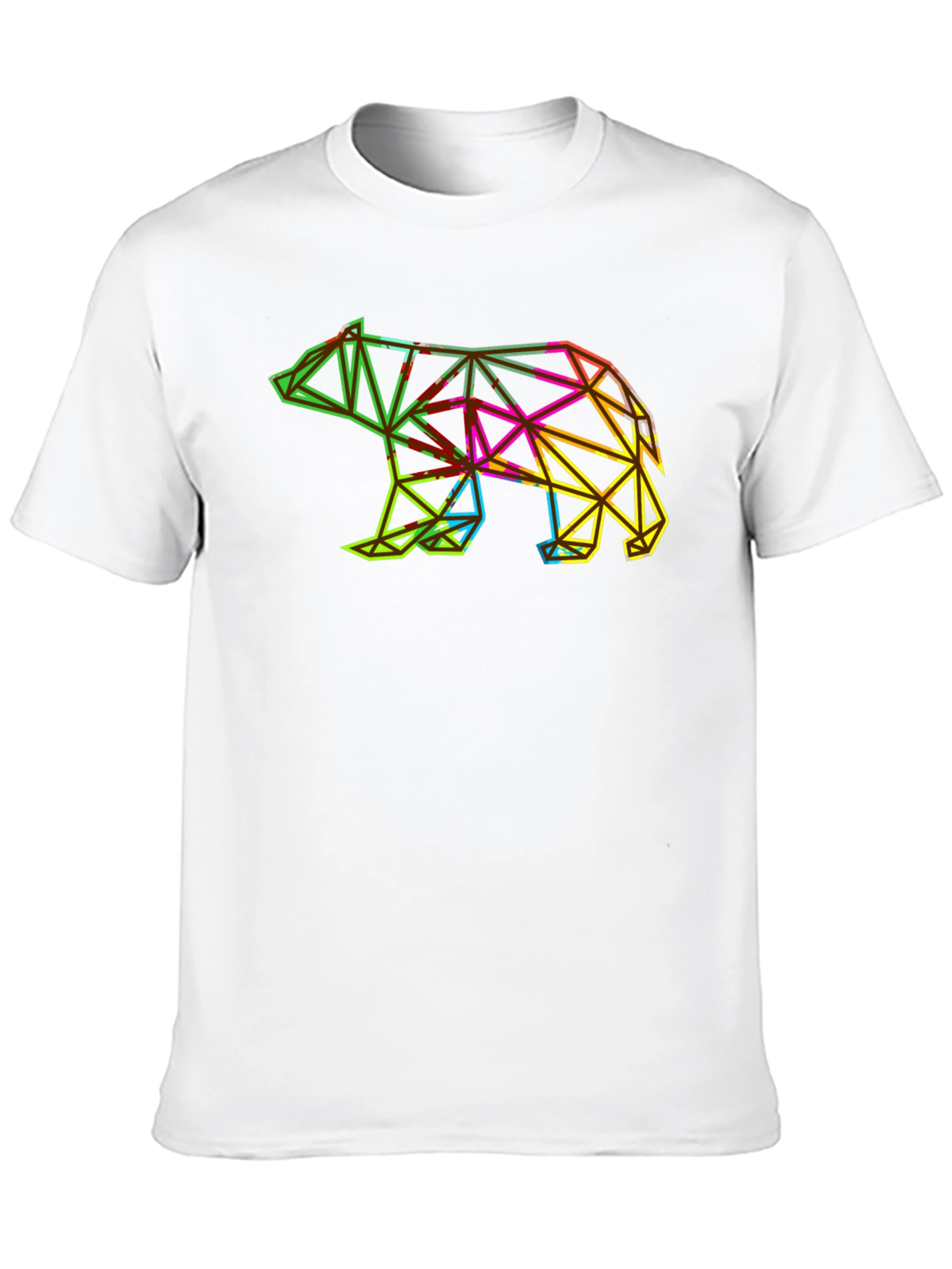 Geometric Bear Graphic Tee - Modern Mens T-Shirt