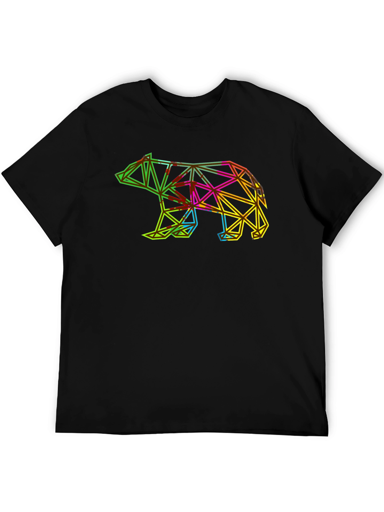 Geometric Bear Graphic Tee - Modern Mens T-Shirt