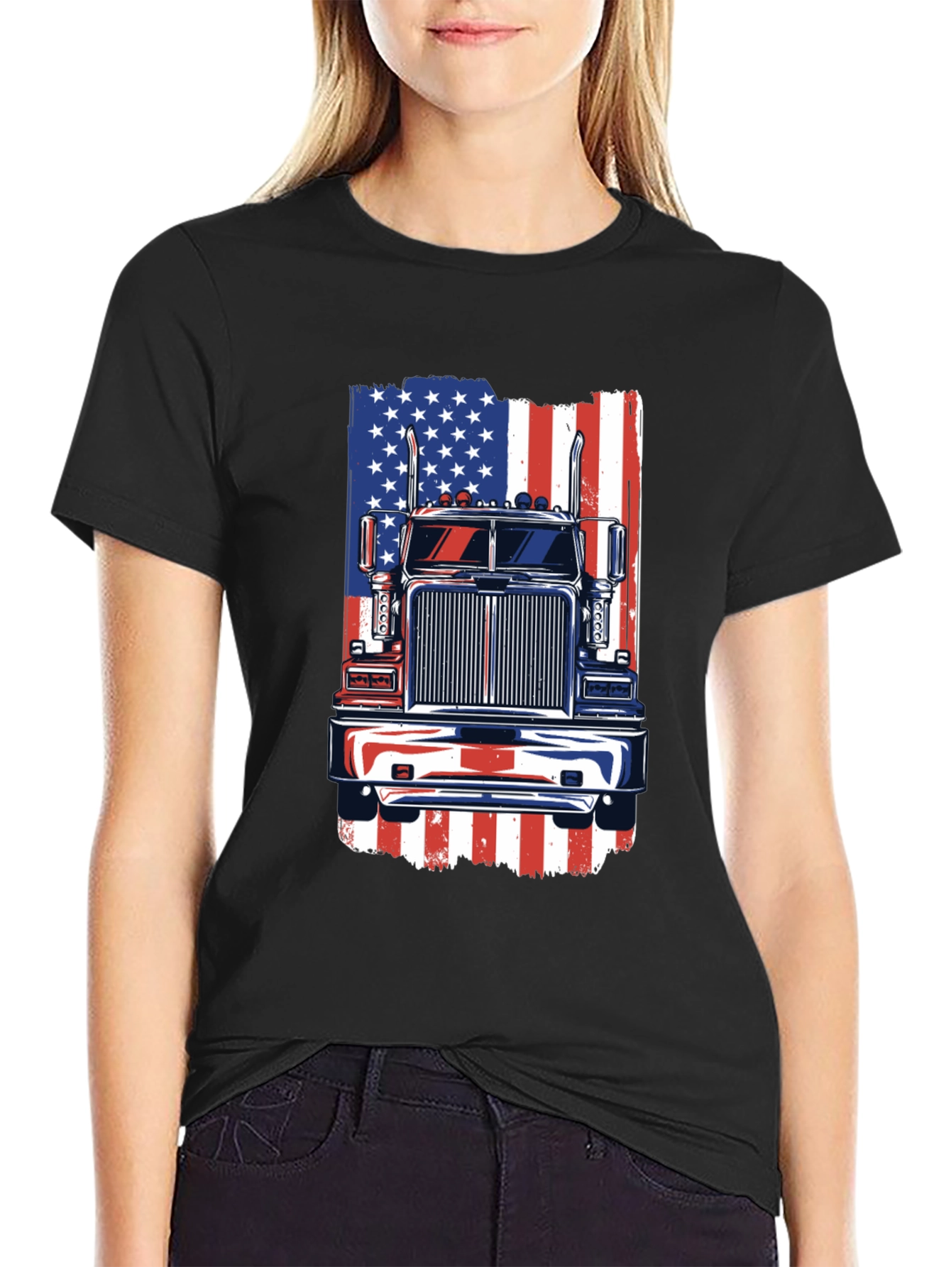 American Truck Flag Graphic Tee