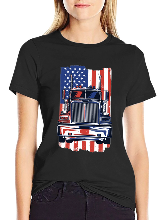 American Truck Flag Graphic Tee