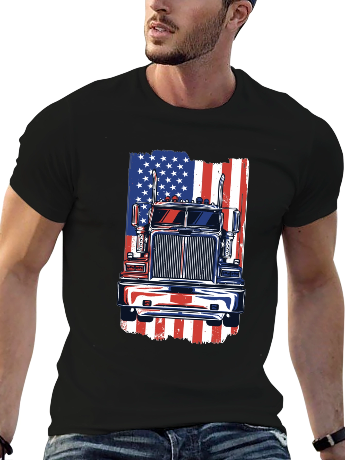 American Truck Flag Graphic Tee
