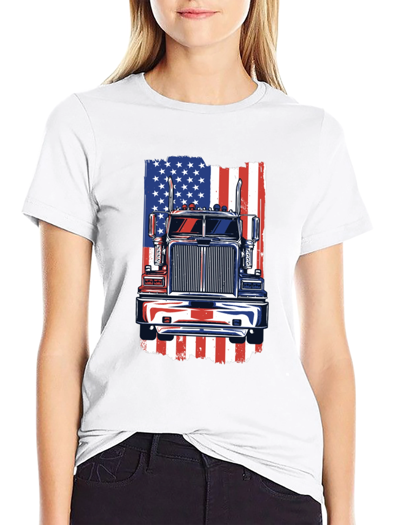 American Truck Flag Graphic Tee