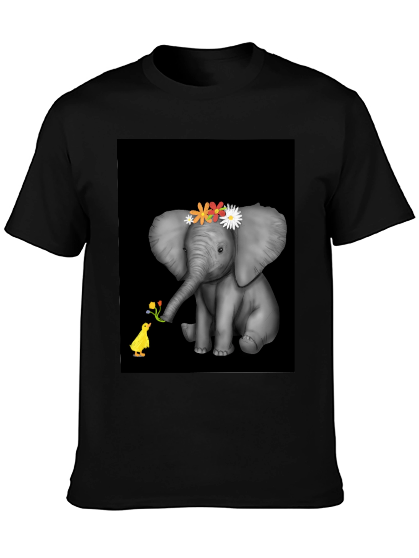 Elephant & Duck Graphic Tee - Black
