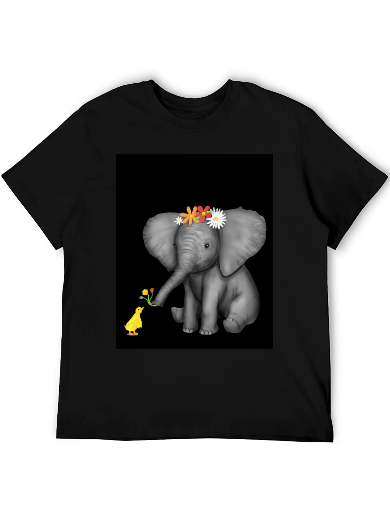 Elephant & Duck Graphic Tee - Black