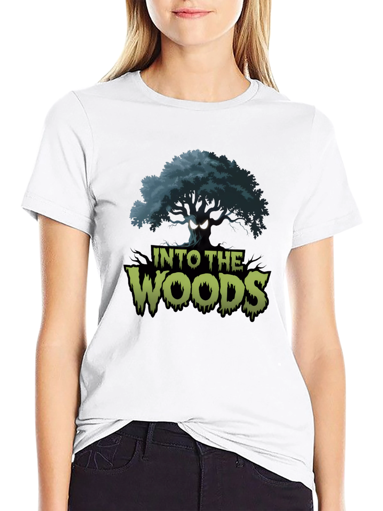 Into the Woods Graphic Tee - Black Cotton Blend