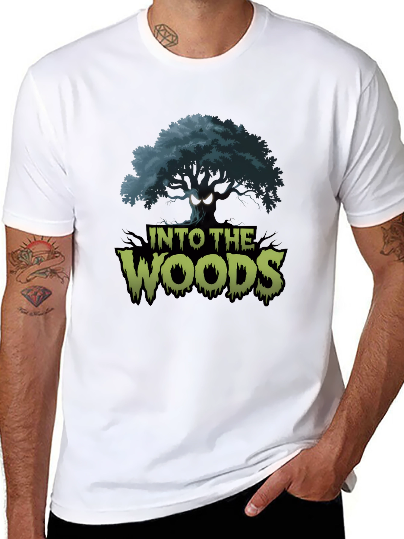 Into the Woods Graphic Tee - Black Cotton Blend