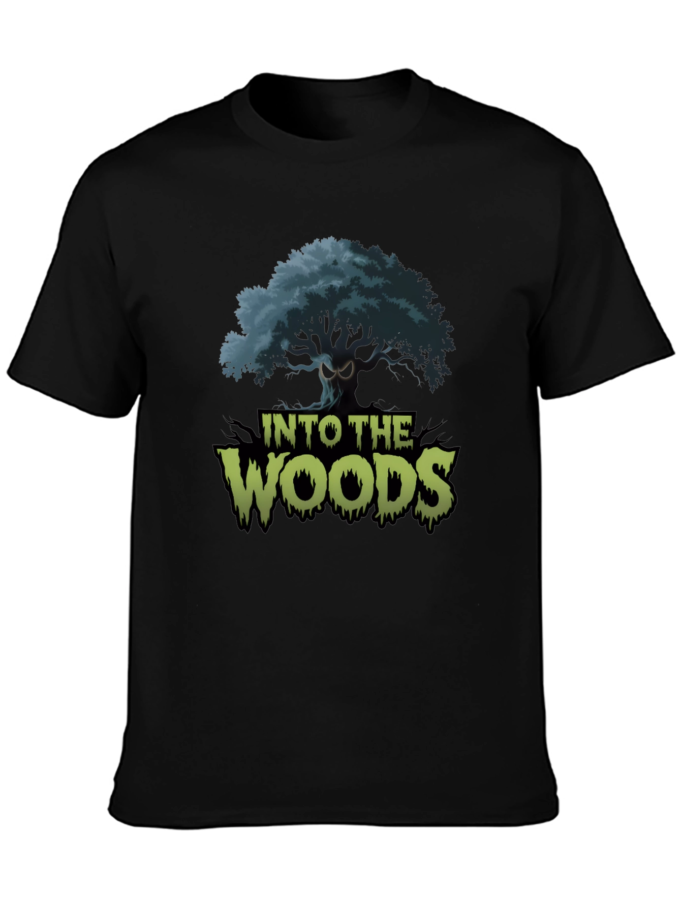 Into the Woods Graphic Tee - Black Cotton Blend