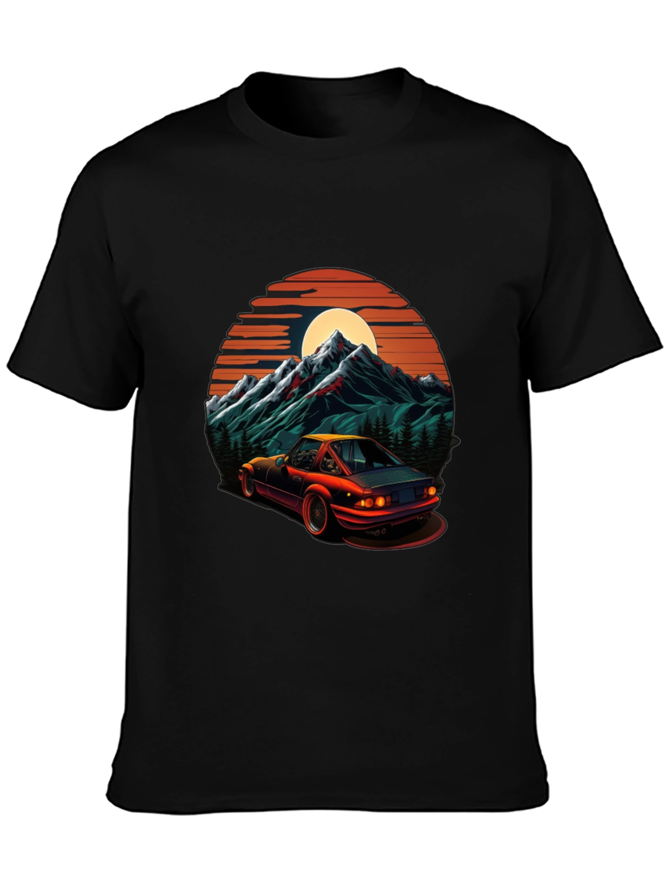 Retro Car & Mountain Graphic Tee