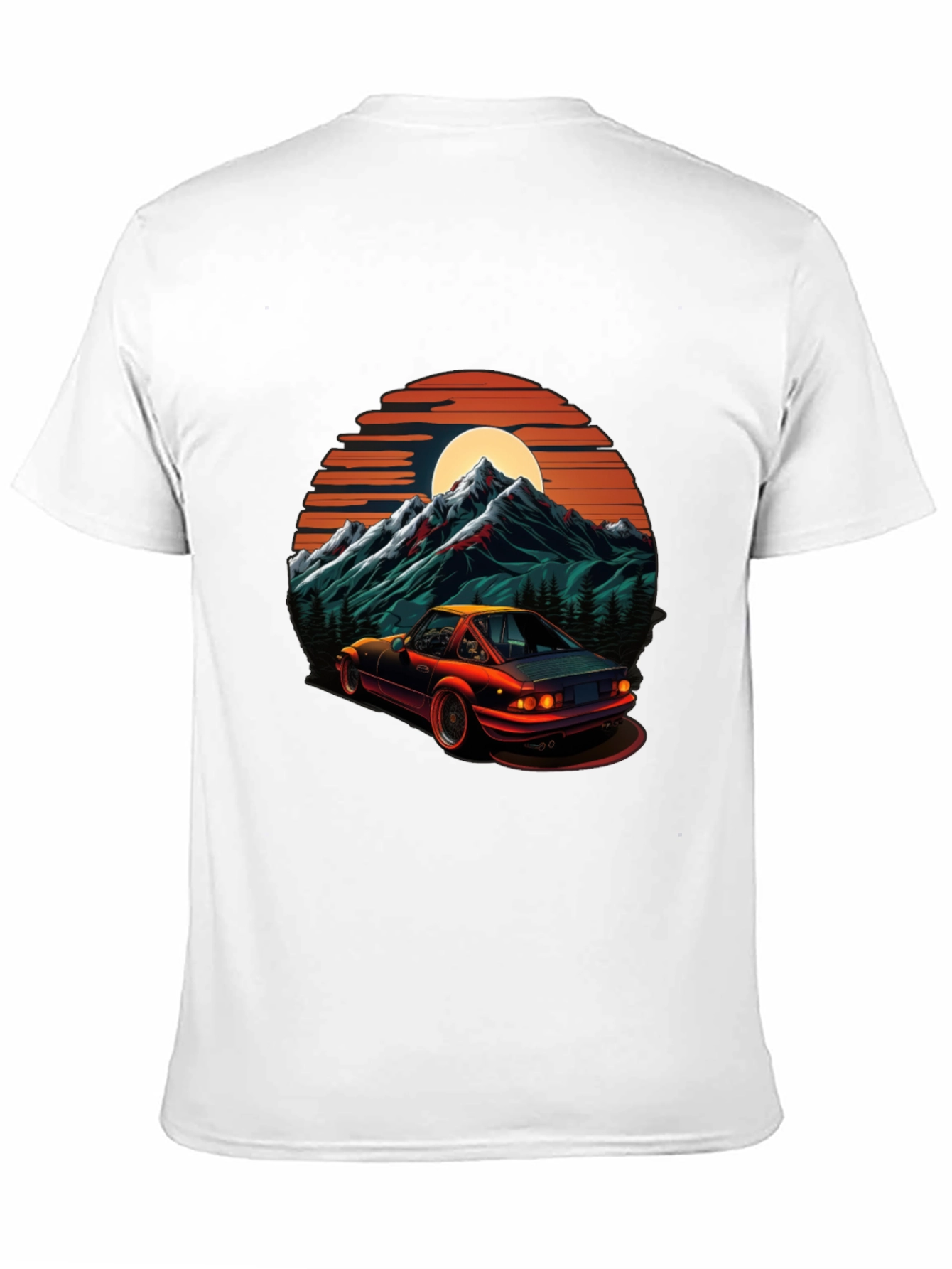 Retro Car & Mountain Graphic Tee