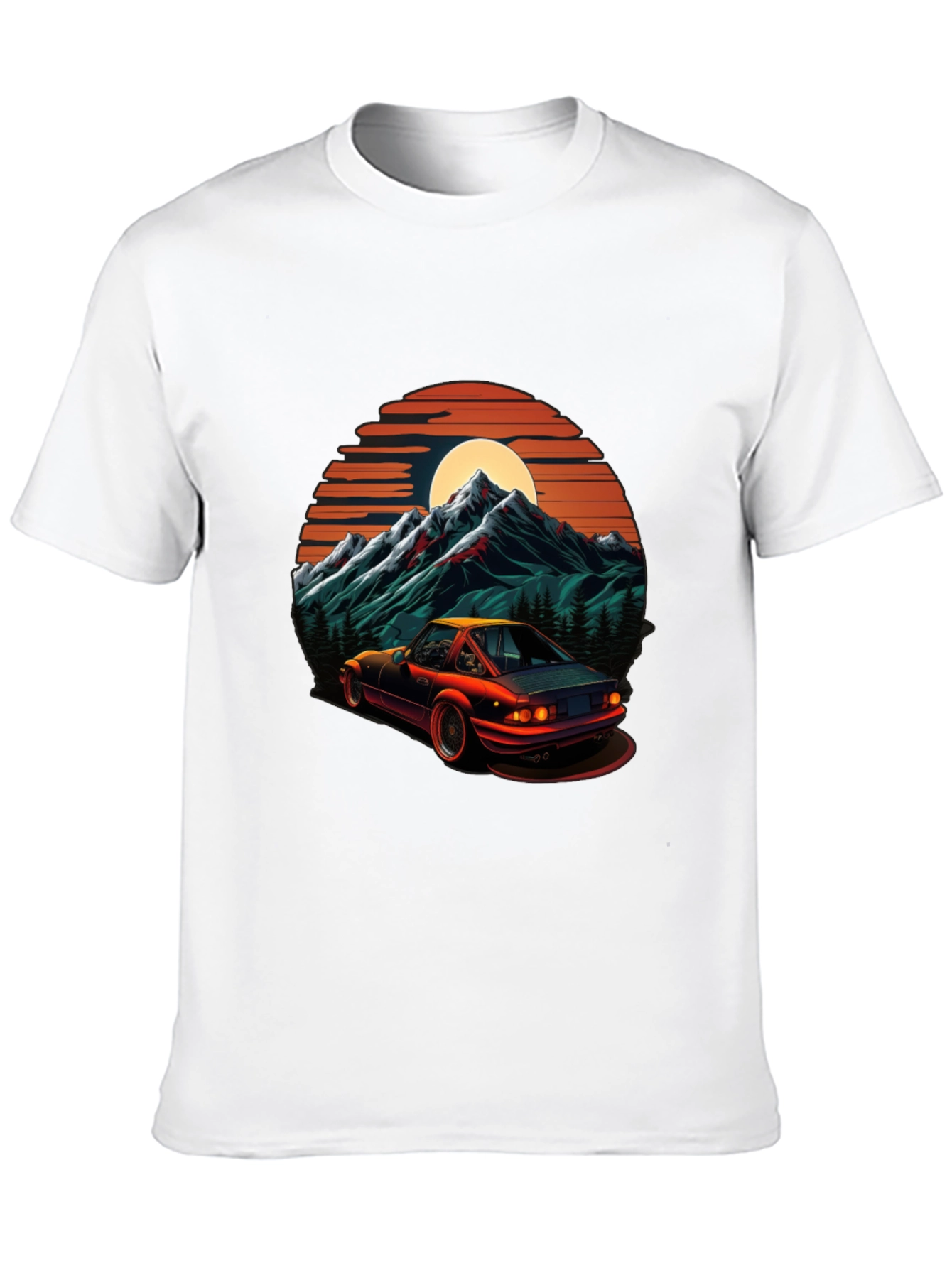 Retro Car & Mountain Graphic Tee