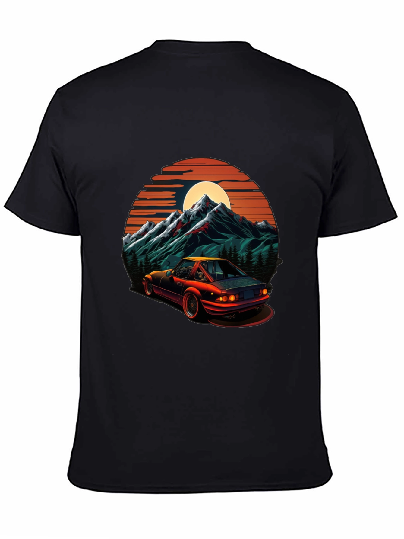 Retro Car & Mountain Graphic Tee