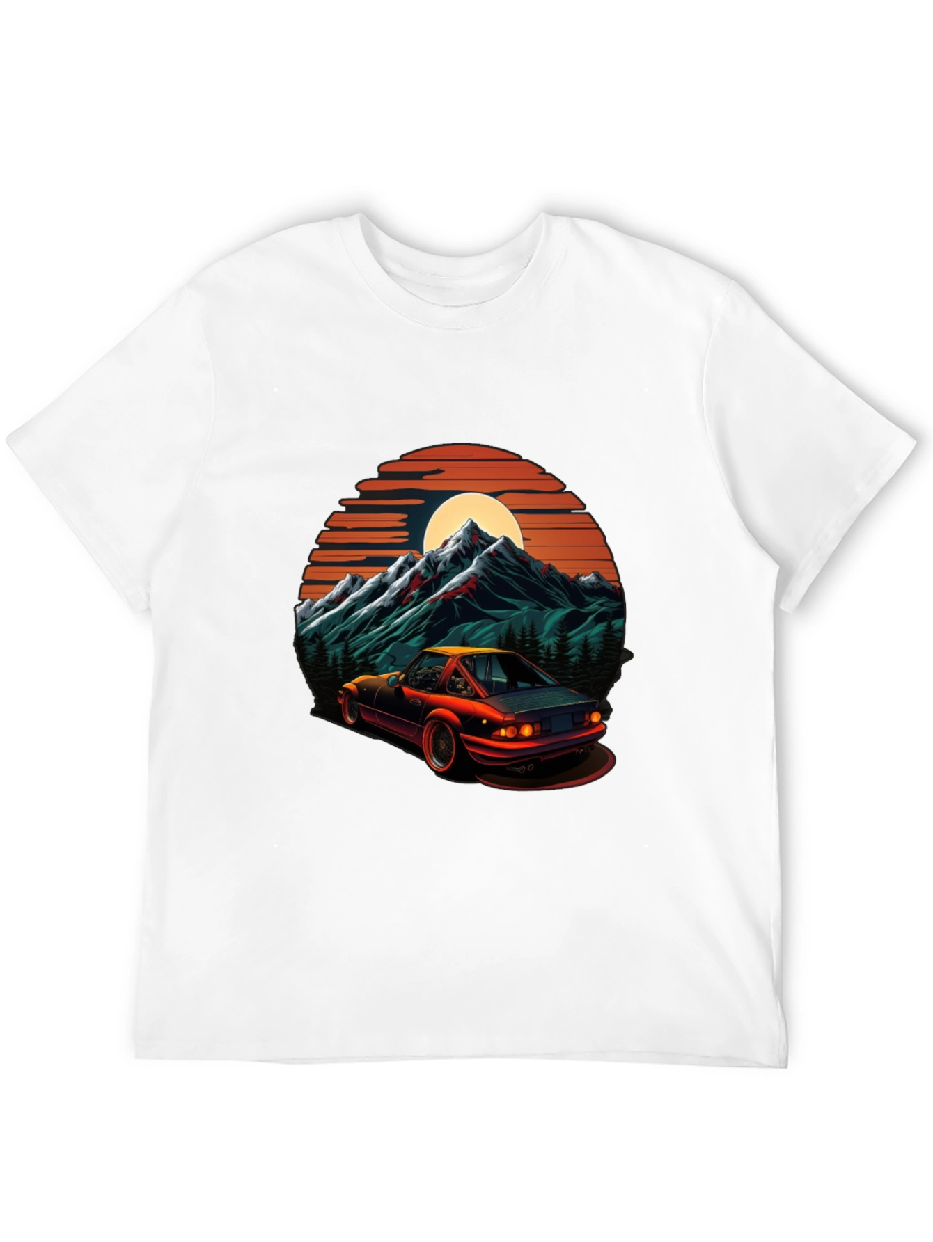 Retro Car & Mountain Graphic Tee