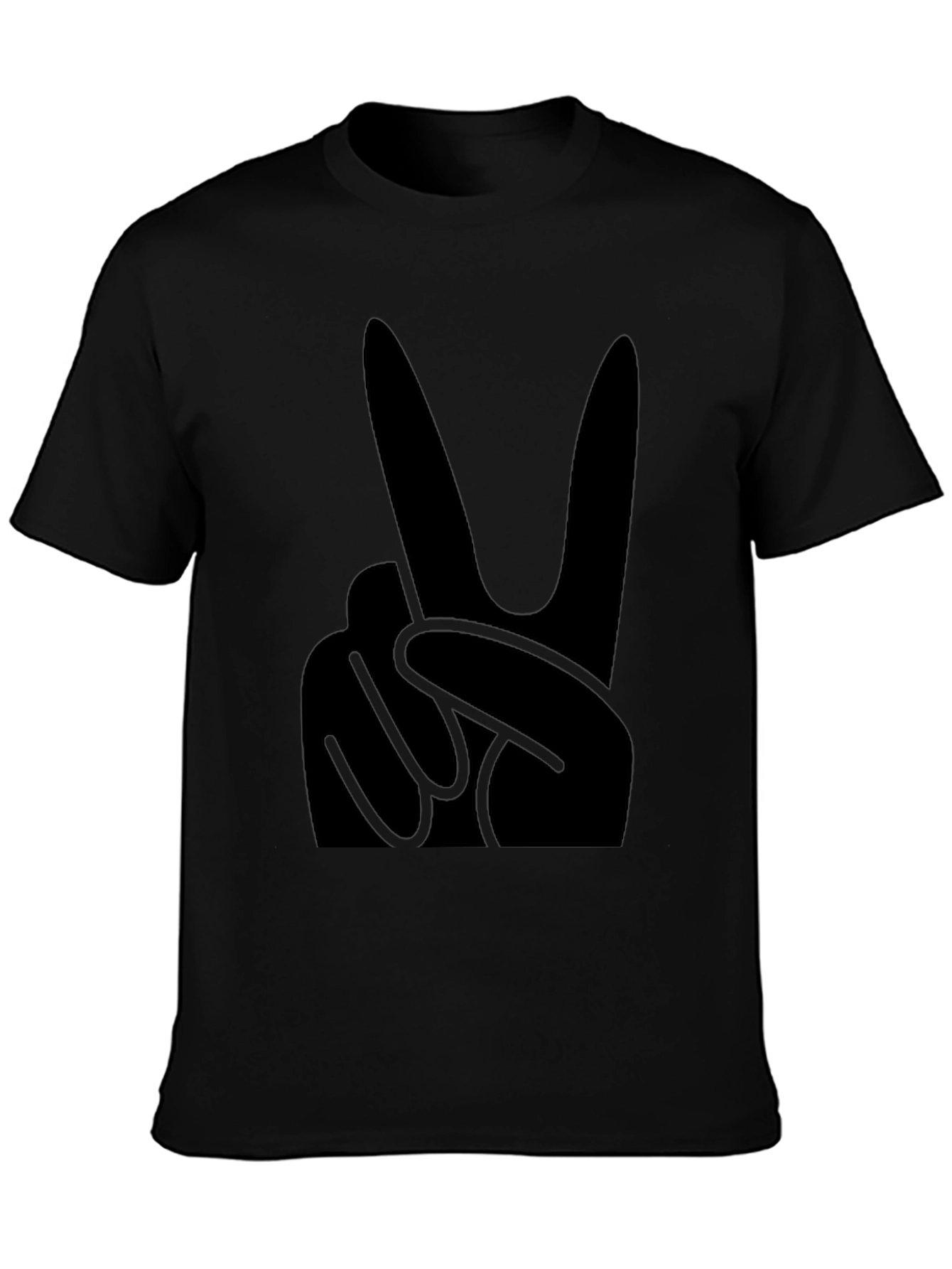 Black T-Shirt with Peace Sign Graphic
