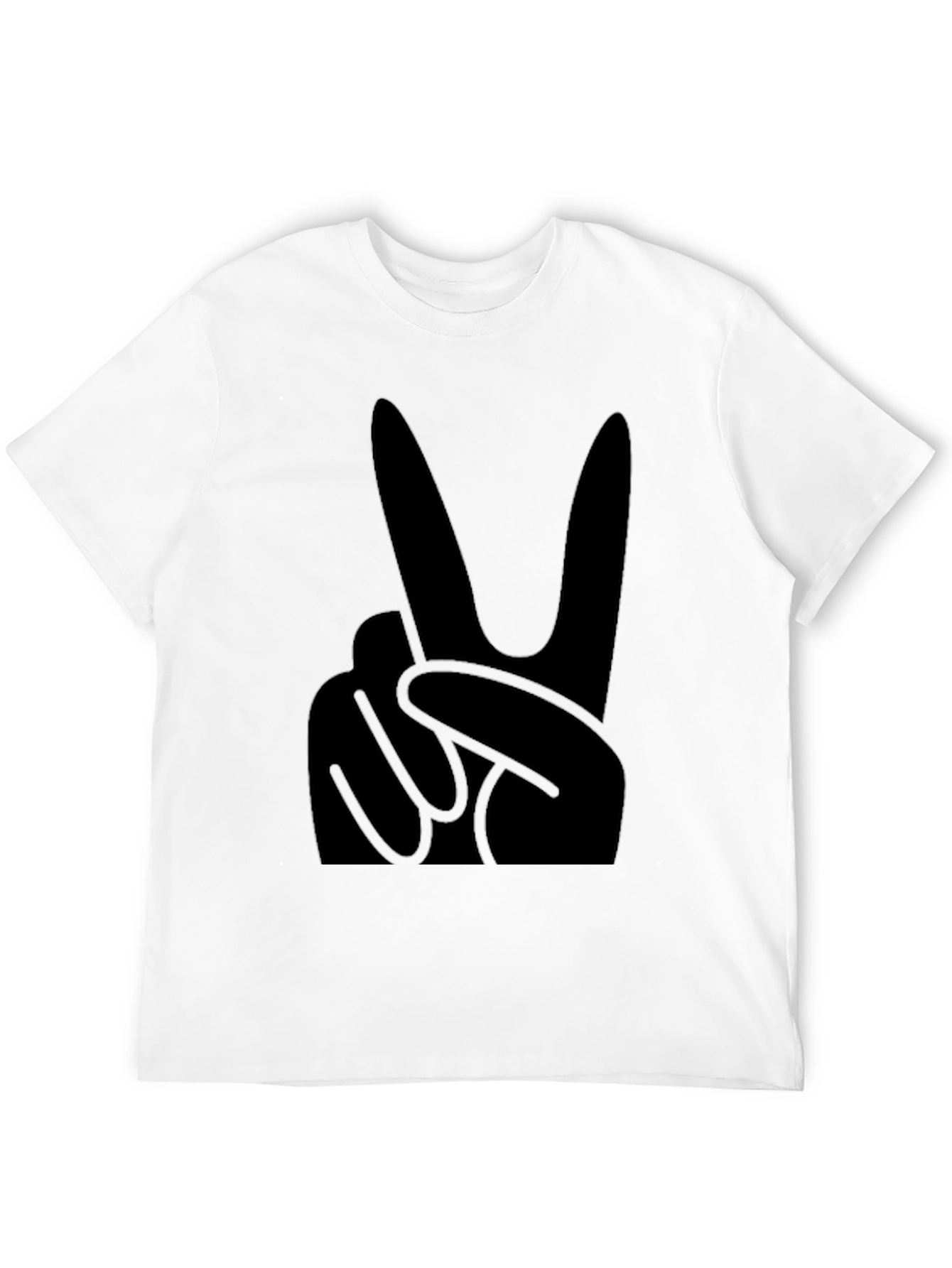 Black T-Shirt with Peace Sign Graphic